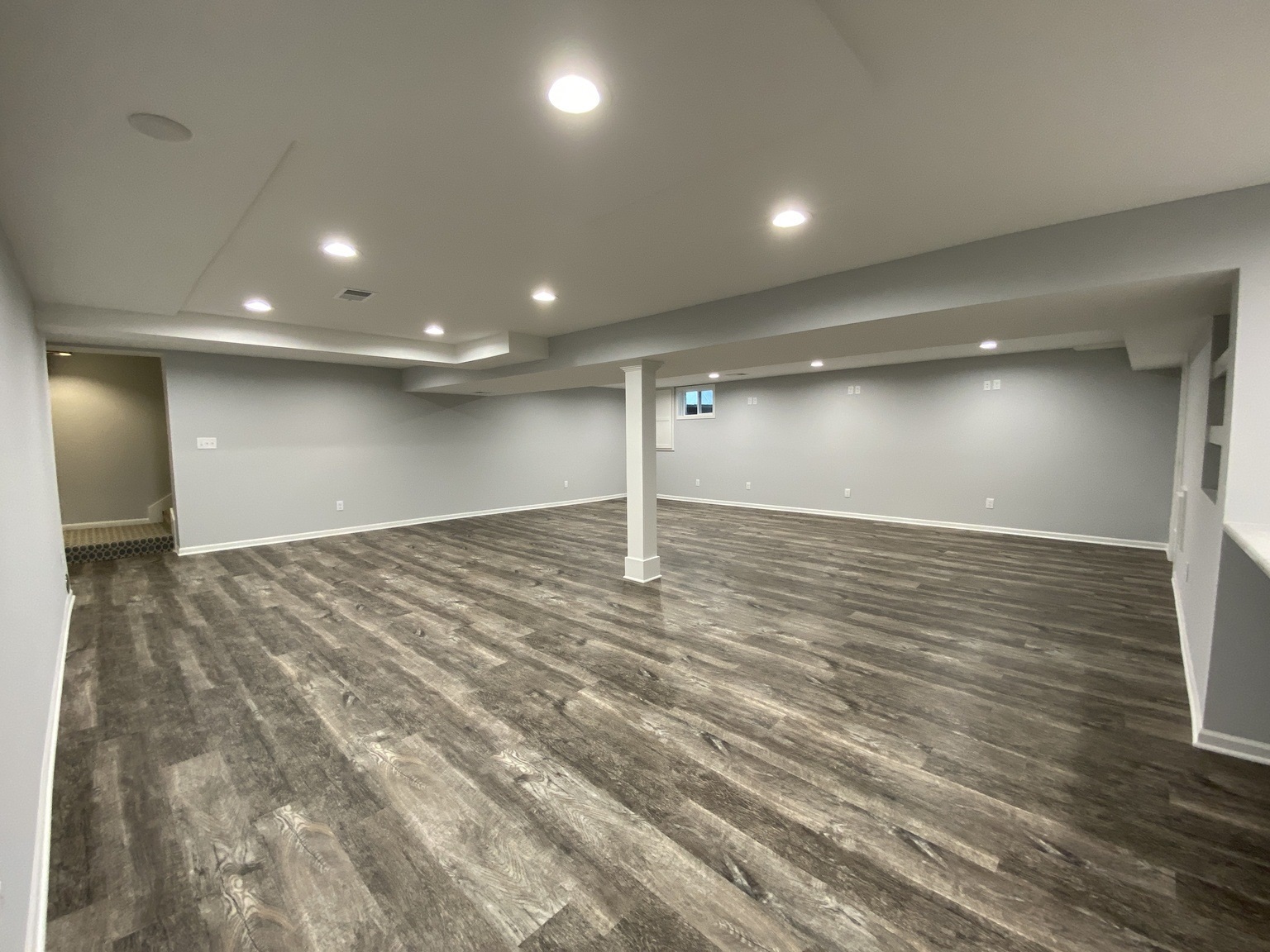 Finished basement remodeling with modern living space
