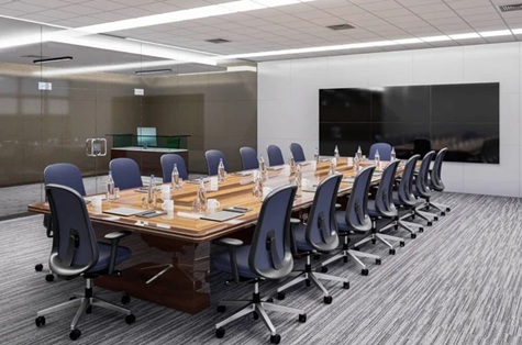 Commercial office buildout with professional workspace finishes