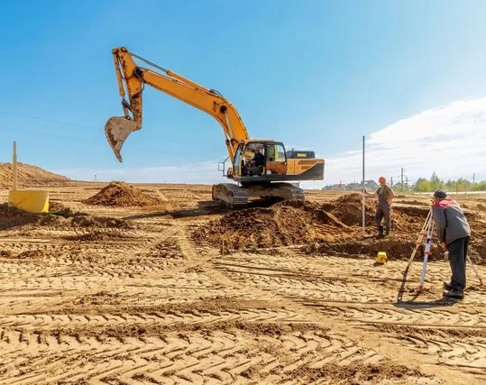 Site excavation and early-phase work requiring permits and inspections