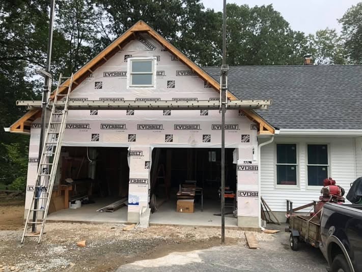 Home addition and garage construction project