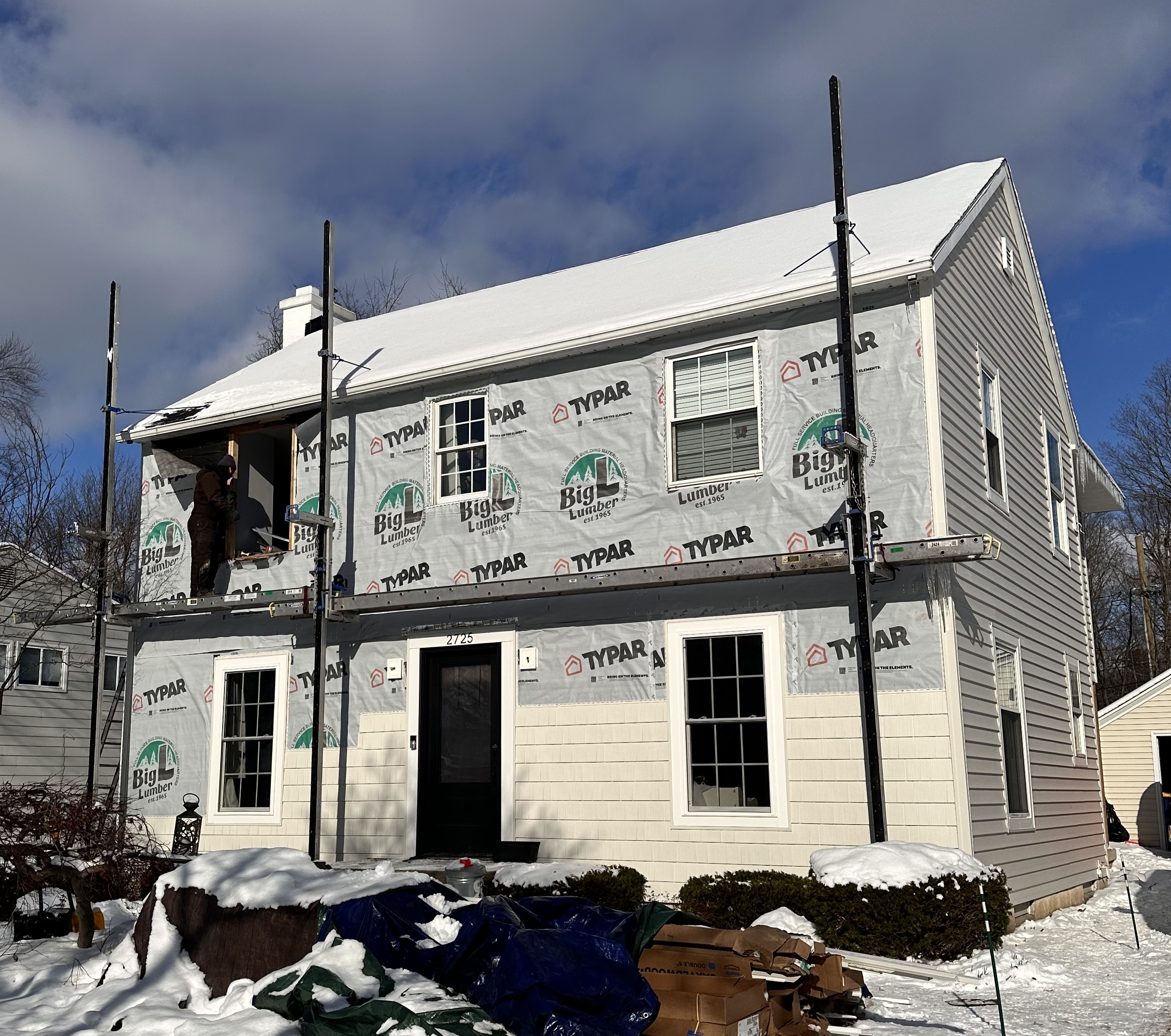Residential exterior construction and siding installation